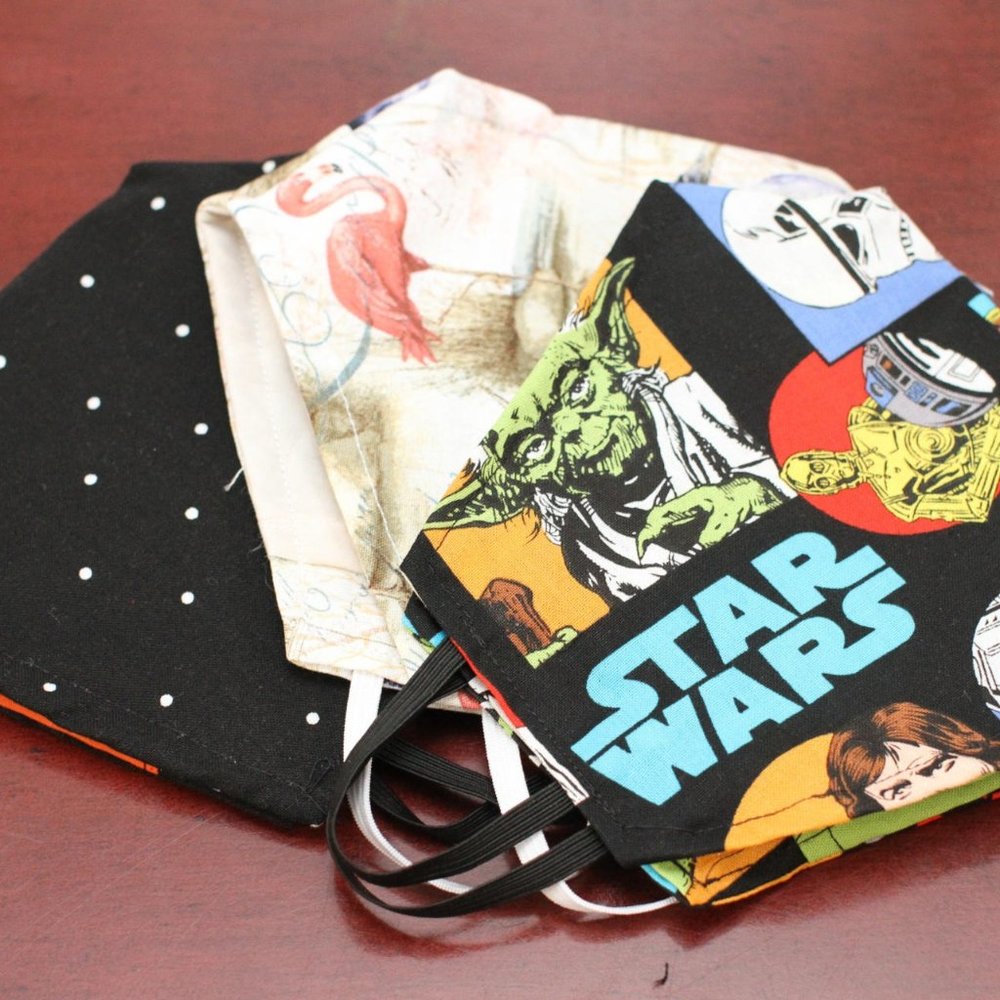 3 Pack 100% doubled cotton masks